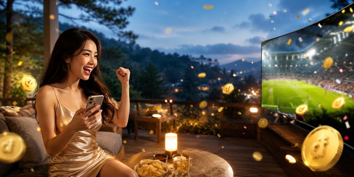 Người dùng tại Đà Lạt chơi casino và theo dõi jackpot trên điện thoại di động ban đêm