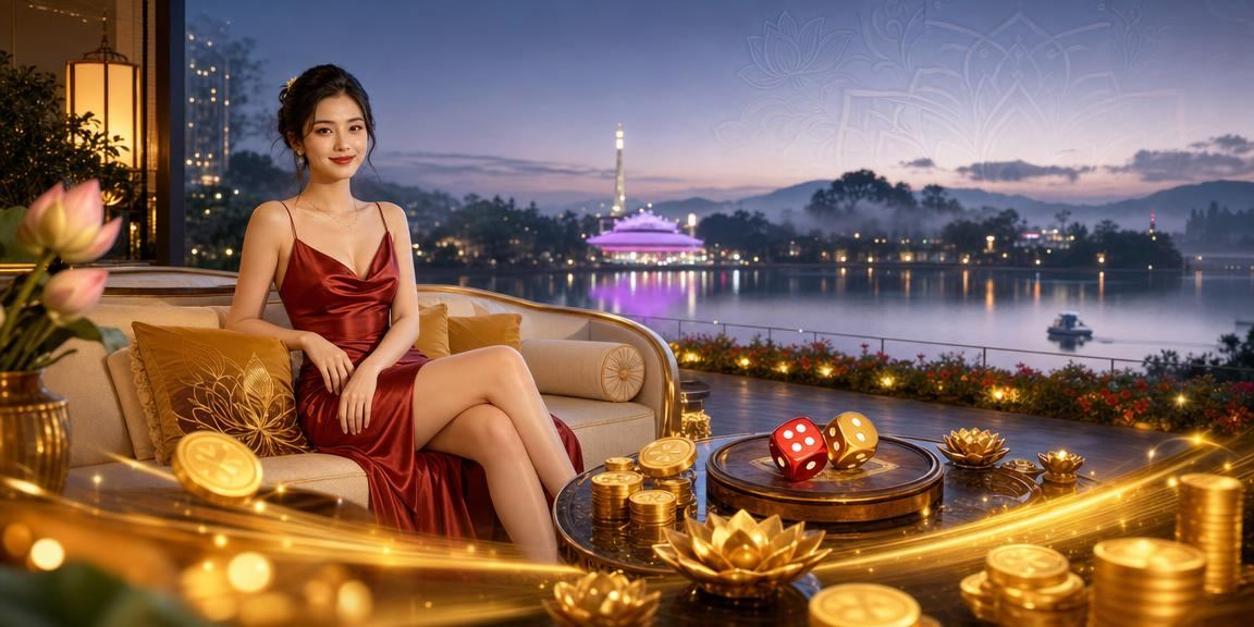 Bàn tài xỉu và xúc xắc trong không gian giải trí phong cách Đà Lạt buổi tối